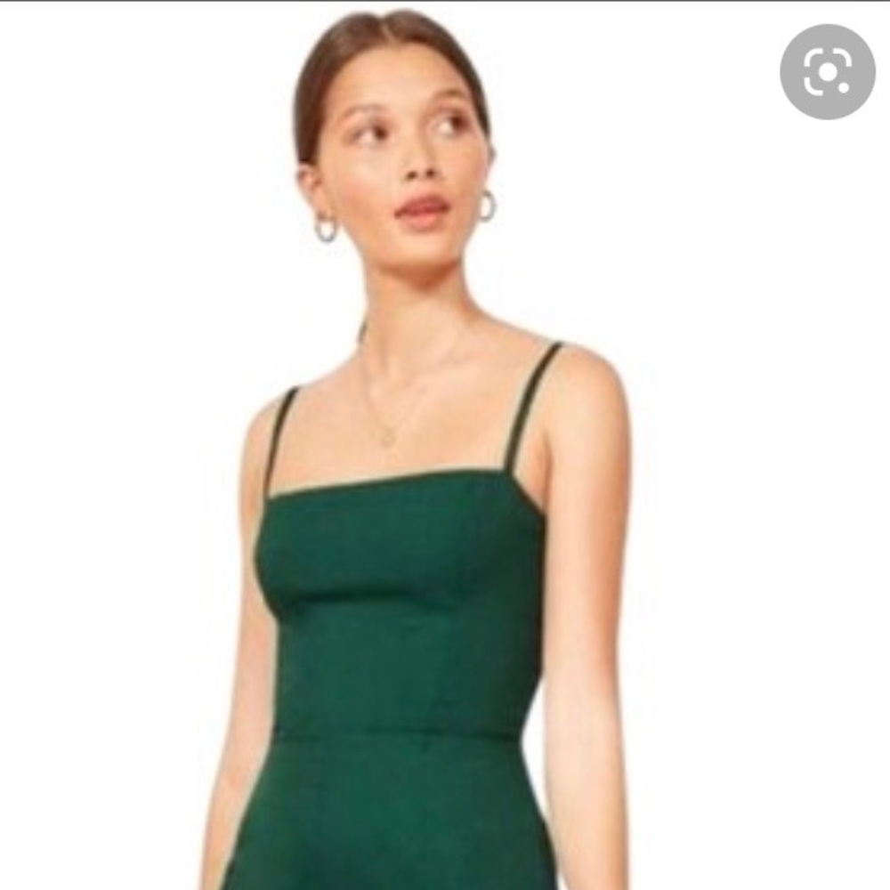 Green silk jumpsuit